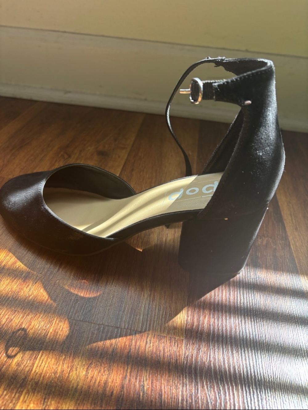 Black Ankle-Strap Block Heel Pumps - Unknown Brand